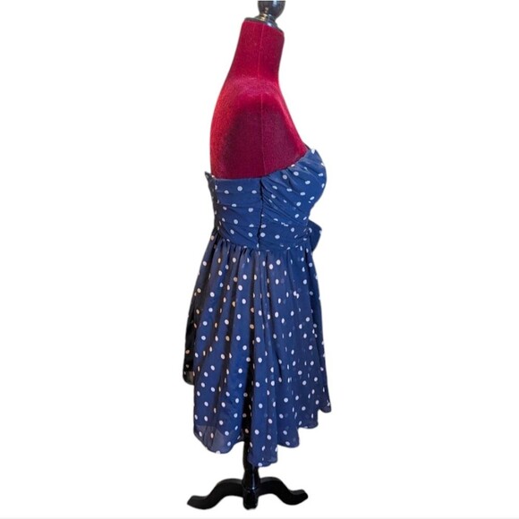 B Darlin Strapless Polkadot Dress Size 9/10 Junior - Picture 2 of 4